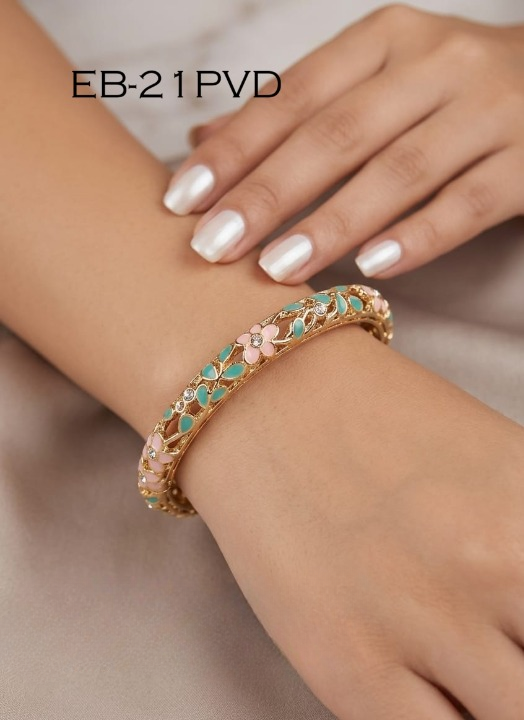 Light Pink and Teal / Aqua Green Bangle
